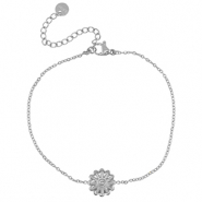 Armb&auml;nder aus Stainless Steel - Rostfreiem Stahl Blume Silver