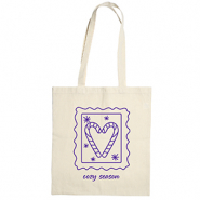 Baumwolltasche "Cozy season" Ecru beige