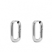 Ohrringe / Ohrstecker aus Stainless Steel - Rostfreiem Stahl Oval Silver