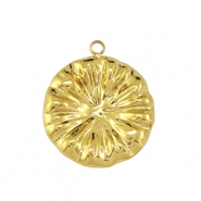 Stainless Steel - Rostfrei Stahl Anh&auml;nger Blume Gold