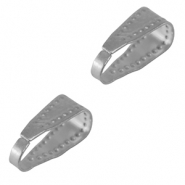 Rostfreier Stahl (Stainless Steel) Zubeh&ouml;r Collierschlaufe oval f&uuml;r Anh&auml;nger Silver