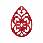 Resin Anhänger Tropfen Barock 38x27mm Chilli red