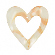 Resin Anh&auml;nger Herz Copper orange