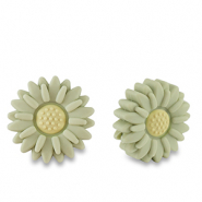 Silikonperlen Blume Sage green