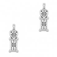 Metall Anhänger DQ Herz Antik silber (Nickelfrei)