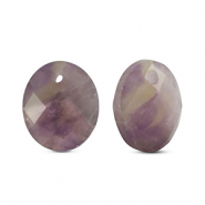 Naturstein Anhänger Amethyst Oval Purple-yellow