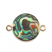 BQ Süsswasserperlen Zwischenstück Round Gold-ocean green