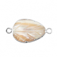 S&uuml;sswasserperlen Zwischenst&uuml;ck Blatt Silver-taupe