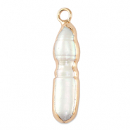 S&uuml;sswasserperlen Anh&auml;nger Tooth Gold-Natural white