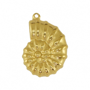 Stainless Steel - Rostfrei Stahl Anh&auml;nger Muschel Gold