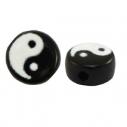 Buchstaben Perlen aus Acryl Yin & Yang Black-white