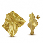 Ohrringe aus Stainless Steel - Rostfreiem Stahl Ohrstecker Quadrat Gold