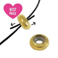 Stainless Steel - Rostfrei Stahl Schmuckzubehör Smart-Stopperperlen 10x4mm Gold