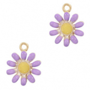 Basic Quality Metall Anh&auml;nger Blume Gold purple
