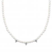 Ketten aus Stainless Steel - Rostfreiem Stahl Perlen Silver