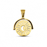 Stainless Steel - Rostfrei Stahl Anhänger Drehen Sonne Gold