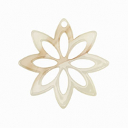Resin Anh&auml;nger Blume Beige