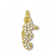 Brass TQ Metall Anhänger Seepferdchen Gold