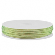 Makramee Band geflochten 1mm Light green-gold metallic