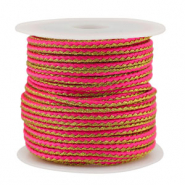 Trendy Kordel geflochten 2.3mm Neon pink-gold