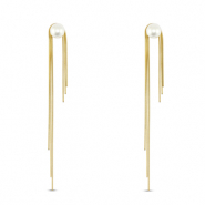 Ohrringe / Ohrstecker aus Stainless Steel - Rostfreiem Stahl mit Imitation perlen Gold