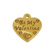 Stainless Steel - Rostfrei Stahl Anhänger Herz Gold