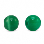 6 mm Glasperlen Cat's Eye Dark green