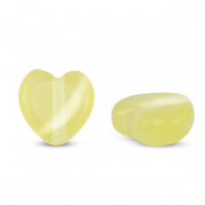 Glasperlen Cat's Eye Herz Yellow