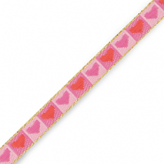 Schmuckband mit Text Herzen Pink-red-gold