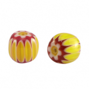 Millefiori-Perlen Tube Light orange-red