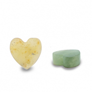 Naturstein Perlen Quartz Herz Multicolour turquoise green-orange