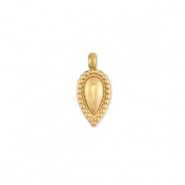 Stainless Steel - Rostfrei Stahl Anh&auml;nger Tropfenform Gold