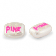 Acrylperlen "pink" Pearl-pink-white