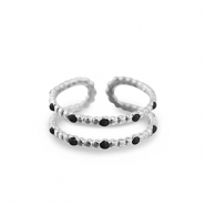 Ringe aus Stainless Steel - Rostfreiem Stahl Dots Silver-black