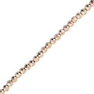 Top Glas Facett Perlen 2mm Rund Metallic rose gold