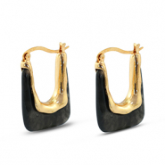 Trendy Resin Ohrringe Rechteck Gold-transparent black