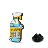 Anstecker "Positive vibes" Yellow-blue-white