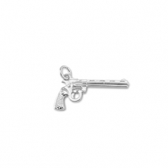 Brass TQ Metall Anhänger Revolver Silver