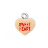 Resin Anh&auml;nger Herz "SWEET HEART" Light orange-red