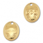 BY31&reg; Stainless Steel - Rostfrei Stahl Anh&auml;nger Engelszahlen 666 / Reflect Gold