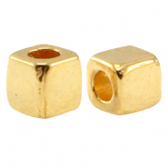 DQ Metall R&ouml;hrchen viereckig Gold (Nickelfrei)