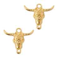 Metall Anh&auml;nger DQ Zwischenst&uuml;ck B&uuml;ffelkopf Gold (Nickelfrei)