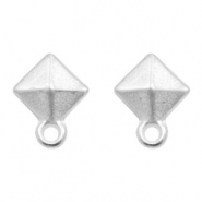 Metall Zubeh&ouml;r DQ Earpin Rhombus mit &Ouml;se Antik silber (nickelfrei)