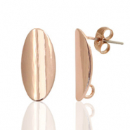 Metall Zubeh&ouml;r DQ Earpin oval 9x18mm Rosegold (nickelfrei)