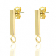 Metall Zubeh&ouml;r DQ Earpin Bar 14x2mm Gold (nickelfrei)