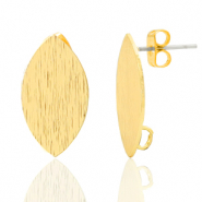 Metall Zubeh&ouml;r DQ Earpin Oval mit &Ouml;se Gold (Nickelfrei)