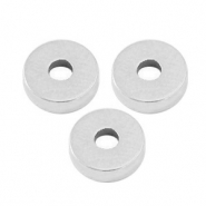 Metall Perlen DQ Disc Rondellen 6x2mm Antik silber (Nickelfrei)