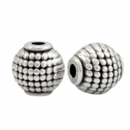 Metall Perlen DQ Oval Tube Antik silber (Nickelfrei)