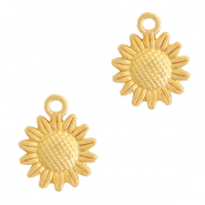 Metall Anh&auml;nger DQ Sonnenblume 15mm Gold (Nickelfrei)
