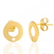 Ohrringe aus Stainless Steel - Rostfreiem Stahl Ohrstecker 10mm mit &Ouml;se Gold